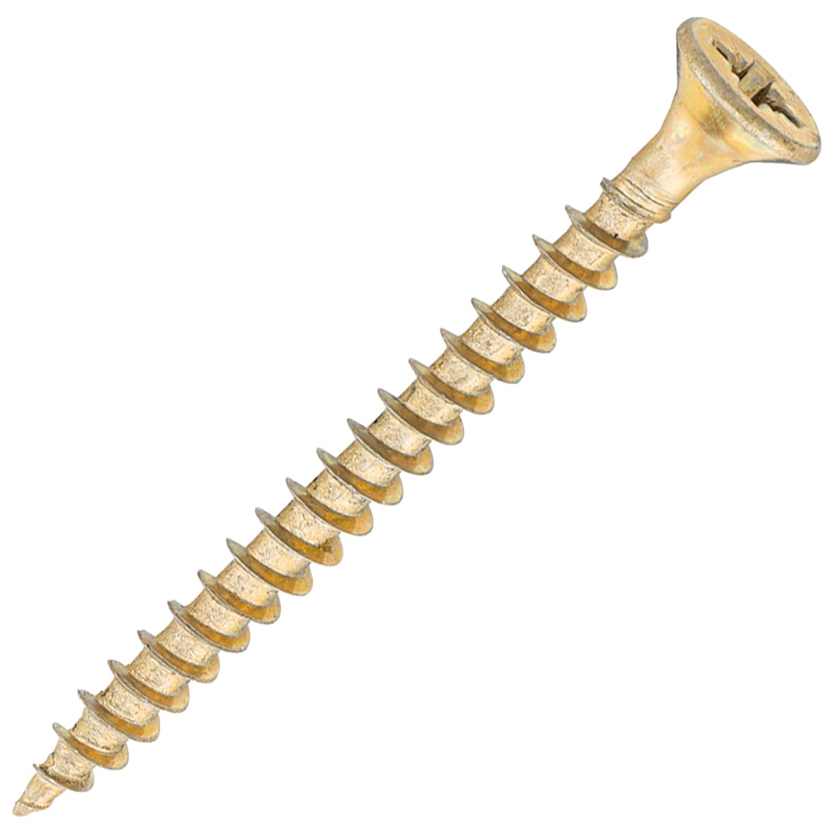 General Purpose Pozi Countersunk Chipboard Wood Screws - 4.0 x 45mm - Yellow Zinc - Pk of 200