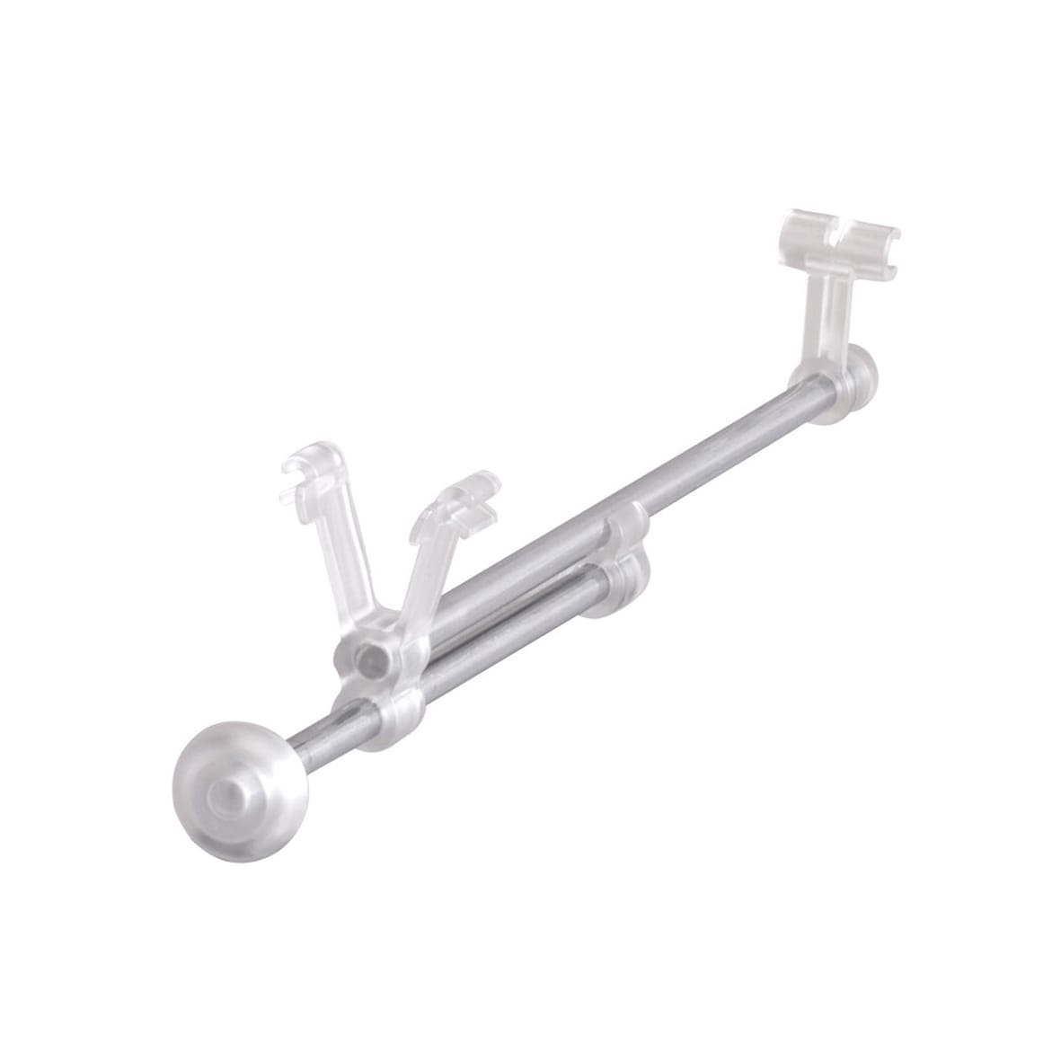 Top Track System - Extendable Clothes Valet Rod - 272 x 40 x 63mm - Silver