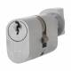 5 Pin 60mm Oval Thumbturn Cylinder - 30mm Turn + 30mm - Satin Chrome - Keyed Alike