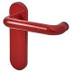 Rouge Red Nylon Steel Core Safety Latch Door Handles - Paris Range - 165 x 46mm
