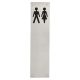 Finger Plate - Unisex Toilet Door Sign - 300 x 75mm - Satin Stainless Steel