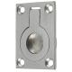 Rectangular Flush Ring Cabinet Pull Handle - 38 x 27mm - Satin Chrome
