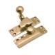 Heavy Duty London Pattern Quadrant Arm Sash Window Fastener - 75 x 23mm - Polished Brass