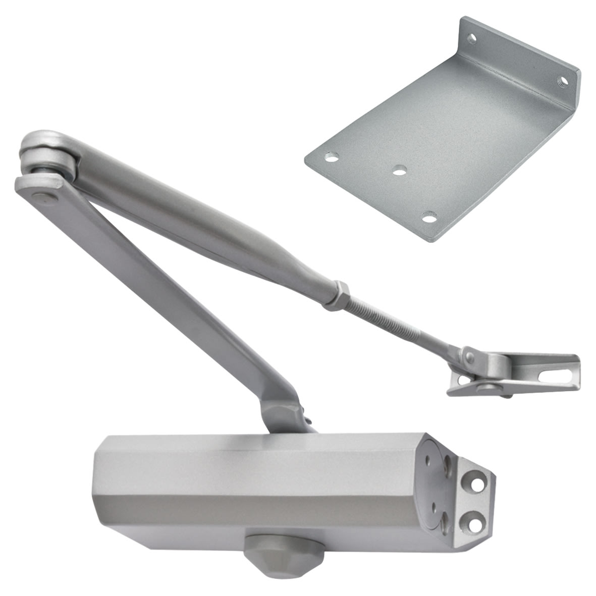 Overhead Fire Door Closer - Power Size 3 - Push/Pull Mounting with Fig.66 Bracket - Silver