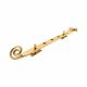 Open Curl Casement Window Stay - 12"/300mm Length - Polished Brass