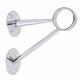 51mm Solid Brass Bar Rail Angled Stem Bracket - Polished Chrome