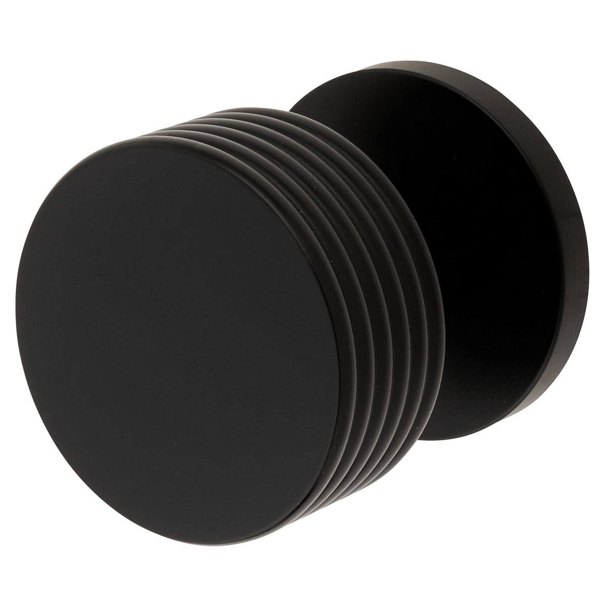 Matt Black Mortice Door Knob - 60mm Rose Diameter - Ribbon Range