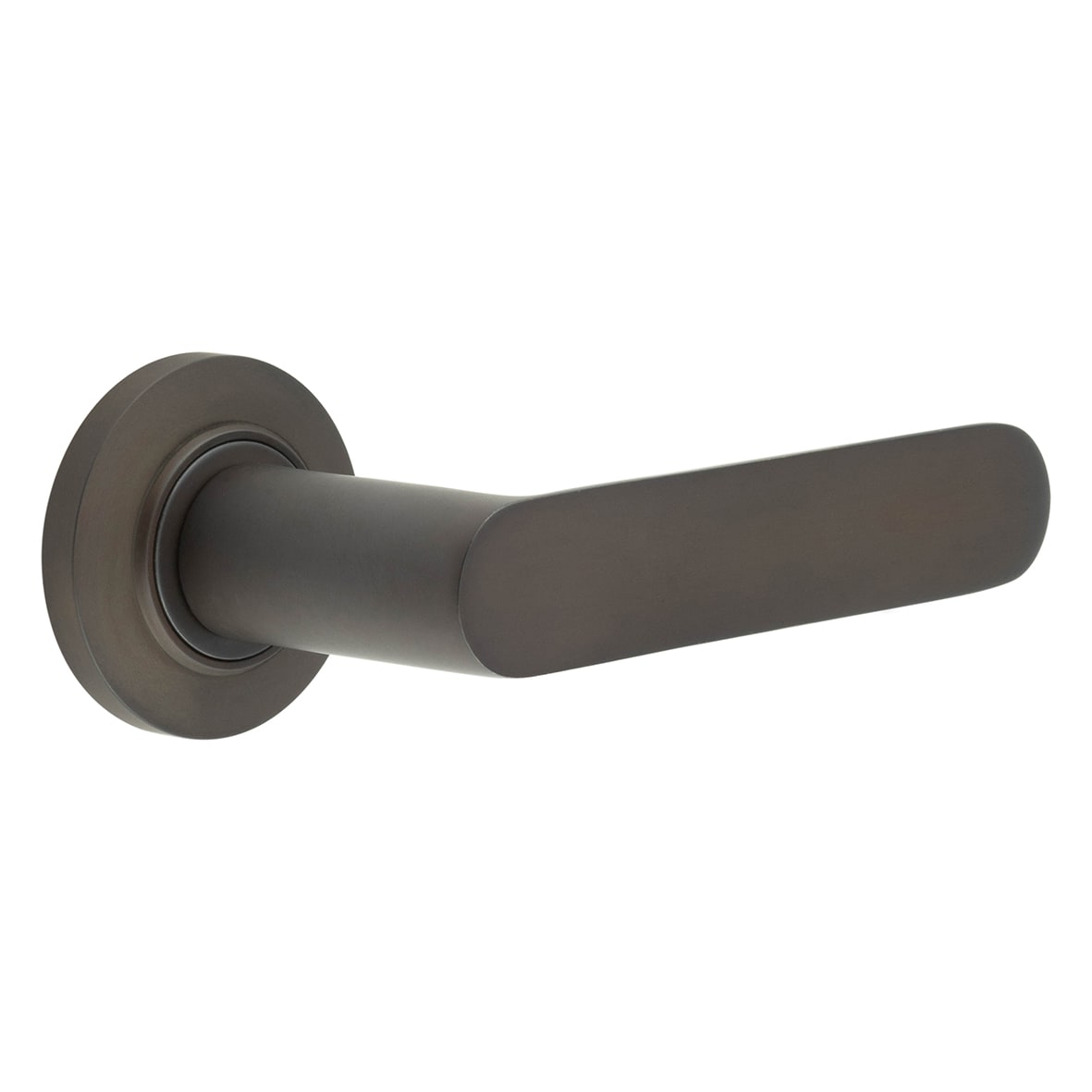 Dark Bronze Fire Rated Door Handles on Round Rose - Kensington Range