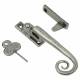 Locking Night Vent Casement Window Fastener - Left Hand - Pewter