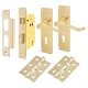 Polished Brass Victorian Scroll 3 Lever Sashlock Door Handles Pack