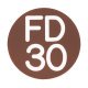 Fire Door Sign - Self Adhesive - 25mm Diameter - Rigid Plastic - Brown