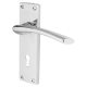 Polished Chrome Keyhole Lock Door Handles - Rimini Range - 151 x 42mm