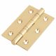 Performance Washered Butt Door Hinge - 75 x 50 x 2.5mm - Polished Brass - Pair