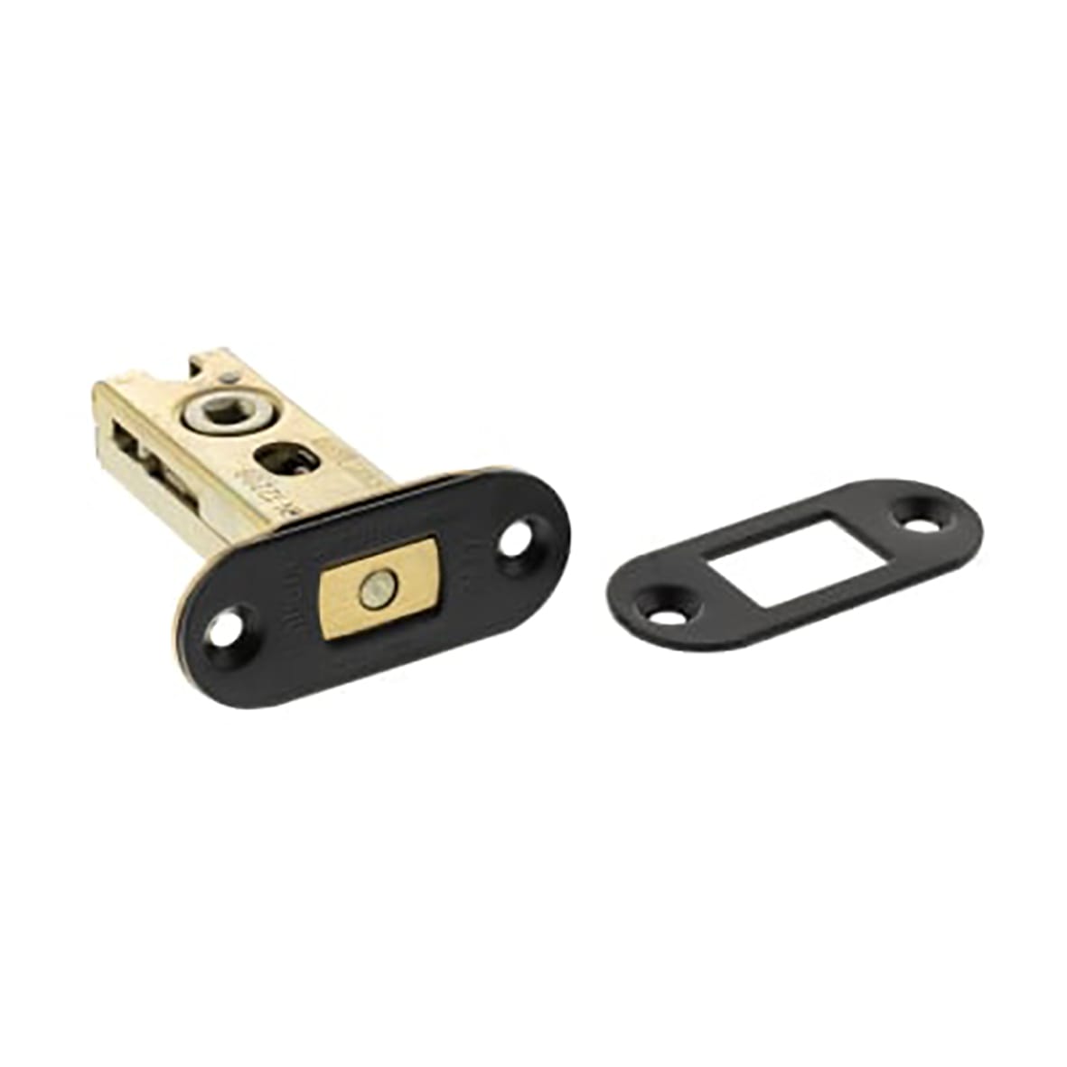 Fire-Rated Bolt Through Tubular Bathroom Deadbolt - 65mm Case - 45mm Backset - Radius - Matt Black