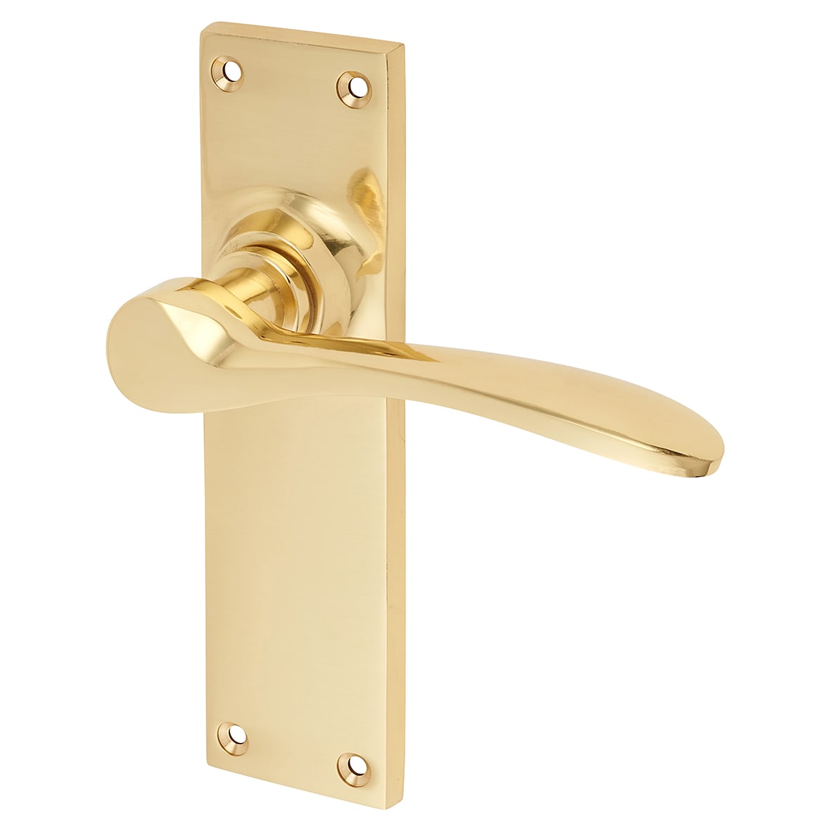Polished Brass Latch Door Handles - Buckingham Range - 152 x 41mm