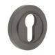 Escutcheon on Chamfered Rose - 53mm Diameter - Euro - Dark Bronze