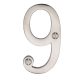 Marcus 76mm Screw Fix Door Numeral - 9 - Satin Nickel
