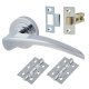 Polished Chrome Latch Door Handles on Rose Pack - Aston Range