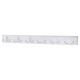 Double Coat Hook Rail - 685 x 70 x 15mm - 6 Hooks - White Board with Polished Chrome Hooks