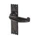 Metalized Antique Black Iron Tudor Latch Door Handles - 152 x 38mm
