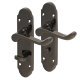 Black Nickel Victorian Summer Scroll Bathroom Door Handles - 168 x 40mm