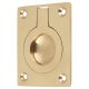 Rectangular Flush Ring Cabinet Pull Handle - 63 x 50mm - Polished Brass