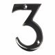 76mm Screw Fix Door Numeral - 3 - Black Nickel