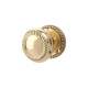 Polished Brass Georgian Rope Edge Mortice Door Knob - 57mm Rose Diameter