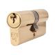 5 Pin 70mm Euro Double Cylinder - 35 + 35mm - Polished Brass - Master Keyed