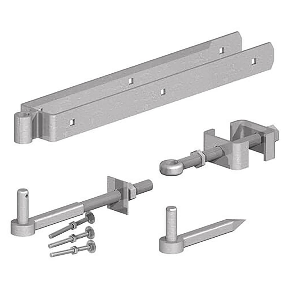 Heavy Duty Adjustable Double Strap Gate Kit with Hook to Drive - 600mm - Galvanised