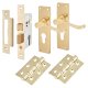 Polished Brass Victorian Scroll Euro Lock Door Handles Pack
