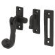Tudor Mortice & Hook Plate Casement Window Fastener - Reversible - Antique Black Iron