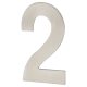 100mm Concealed Screw Fix Door Numeral - 2 - Satin Stainless Steel