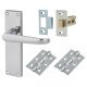 Polished Chrome Victorian Straight Latch Door Handles Pack