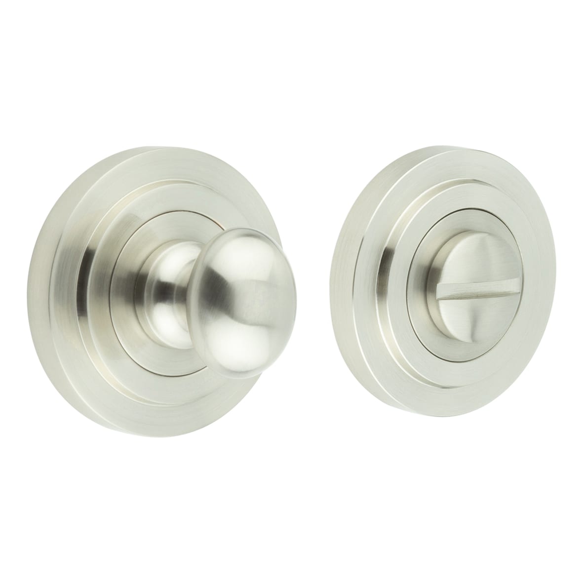Inner 1 Turn & Release with Stepped Rose - 47mm Diameter - Satin Nickel