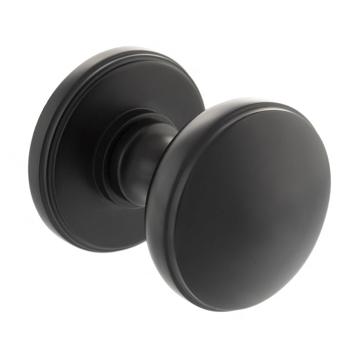Millhouse Brass Edison Domed Mortice Door Knob - 65mm Rose Diameter - Matt Black