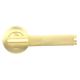 Satin Brass Knurled Door Handles on Round Art Deco Rose - Brompton Range