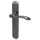 Black Nickel Latch Door Handles - Long Plate - Altea Range - 240 x 40mm