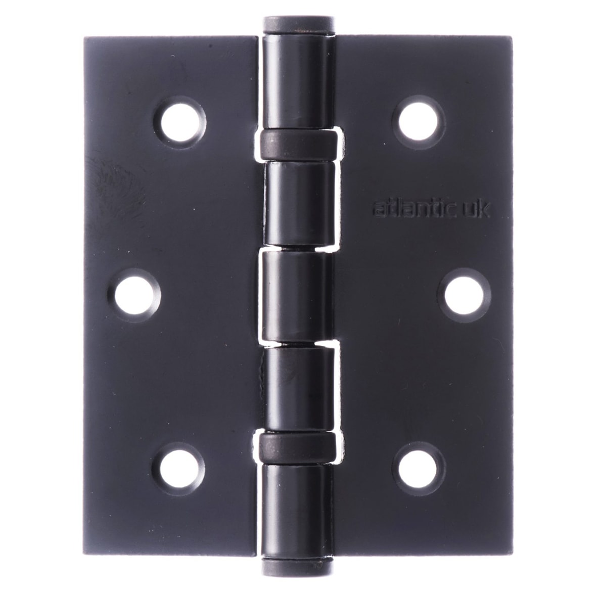 Heavy Duty Twin Ball Bearing Hinge - 75 x 63.5 x 2.5mm - Matt Black - Pair