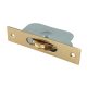 Square Axle Sash Window Pulley - 44mm Curved Metal Wheel - Polished Brass