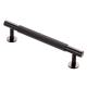 12.5mm Lines T-Bar Cabinet Pull Handle - 128mm Centres - Matt Black