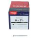Twin Threaded Pozi Countersunk Wood Screws - 8 x 2 1/2" - Zinc Plated - Pack of 200