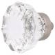 Faceted Glass Cabinet Knob - 35mm Diameter - Satin Nickel