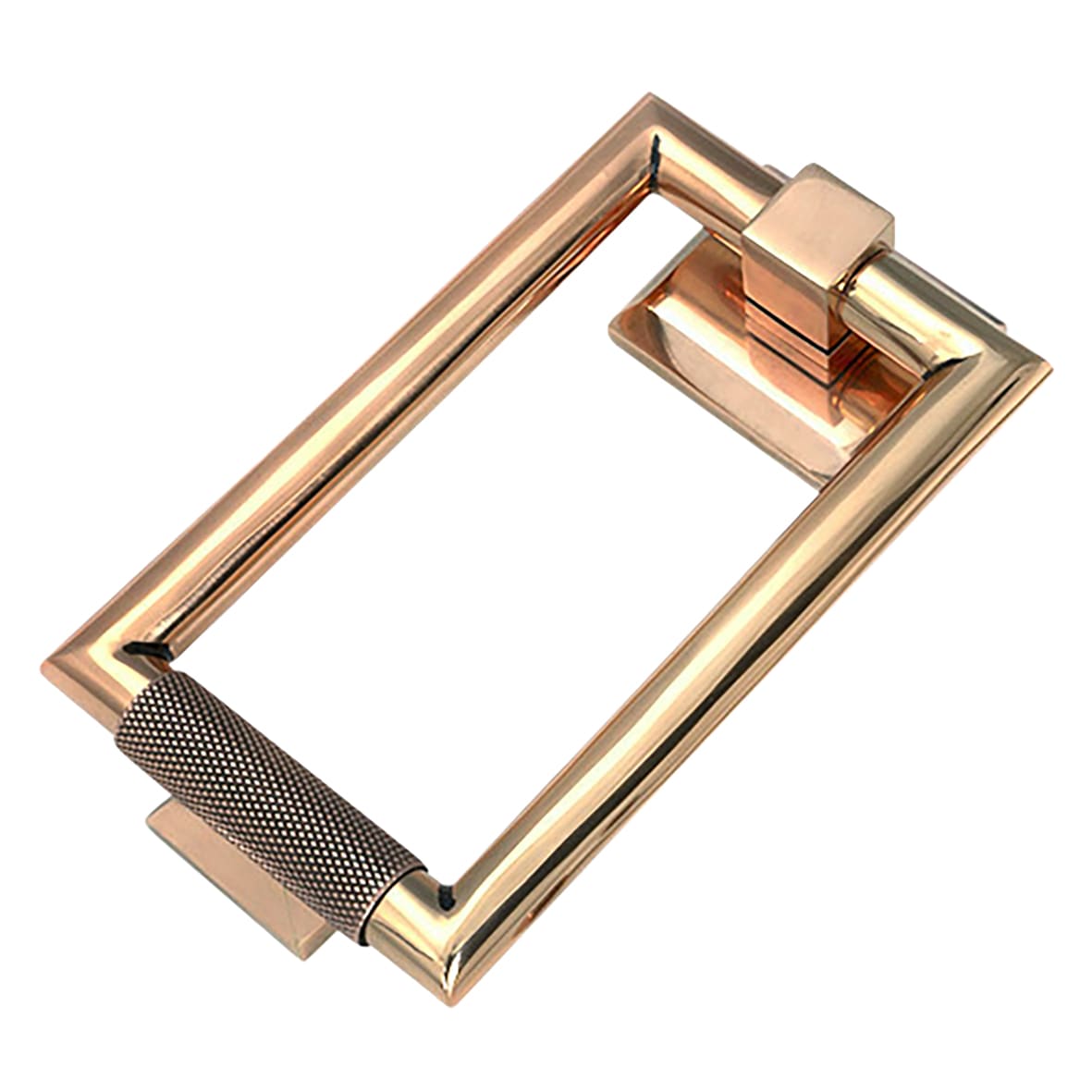 Brompton Rectangular Knurled Door Knocker - Polished Bronze - 145 x 90mm