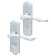 Satin Chrome Scroll Bathroom Door Handles - Turin Range - 170 x 46mm