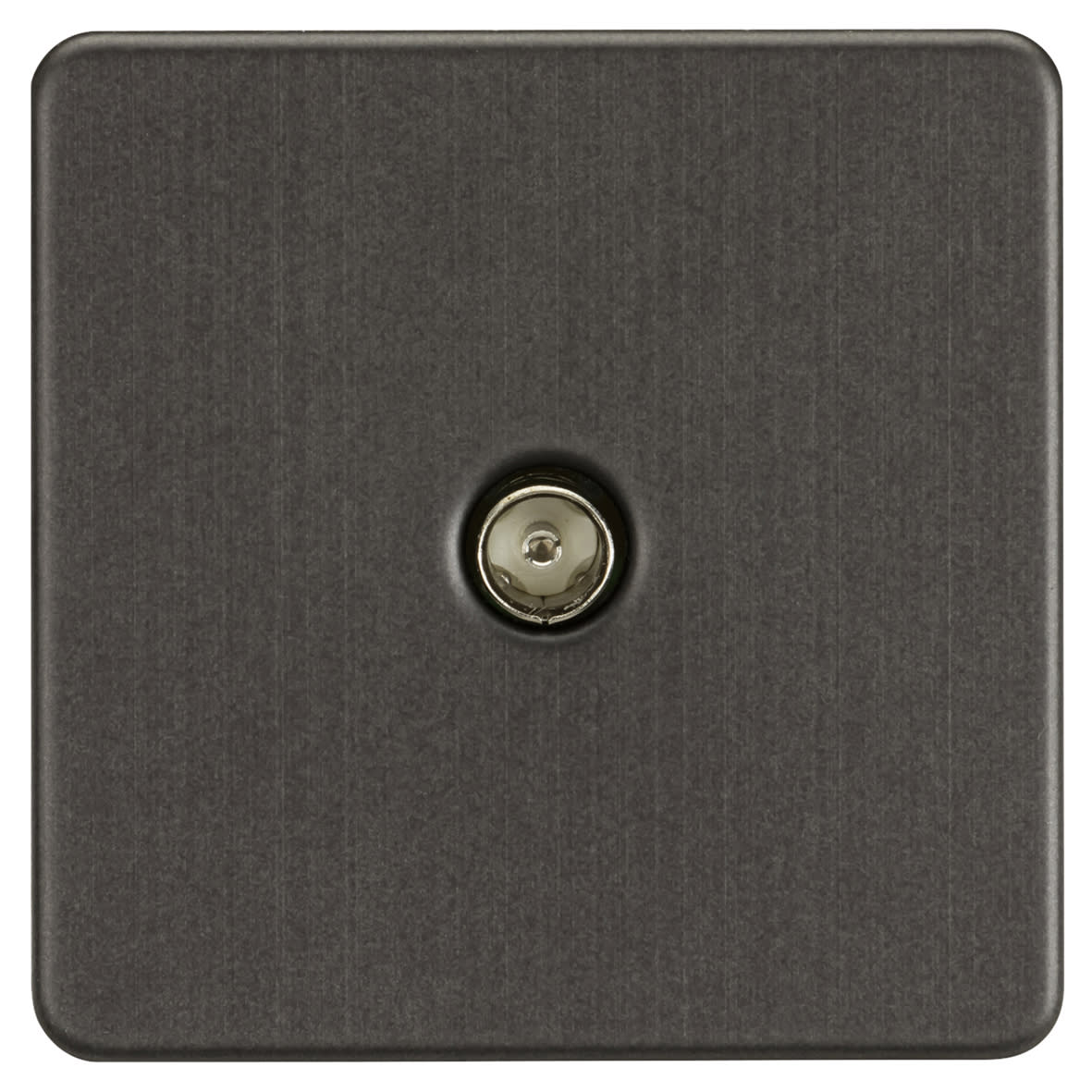 1 Gang Screwless Flat Plate Non Isolated TV Outlet - Smoked Bronze