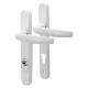 1530/3260N White uPVC Multipoint Door Handles - Short Plate - 92mm c/c - 60mm door