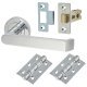 Brass Polished Chrome Latch Door Handles on Rose Pack - Concept Range