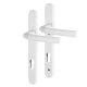1117/3811N White uPVC Multipoint Door Handles - Short Plate - 92mm c/c - 44mm door - Birmingham Range