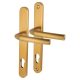 1117/3810N Gold uPVC Multipoint Door Handles - Long Plate - 92mm c/c - 70mm door - Birmingham Range